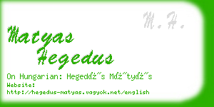 matyas hegedus business card